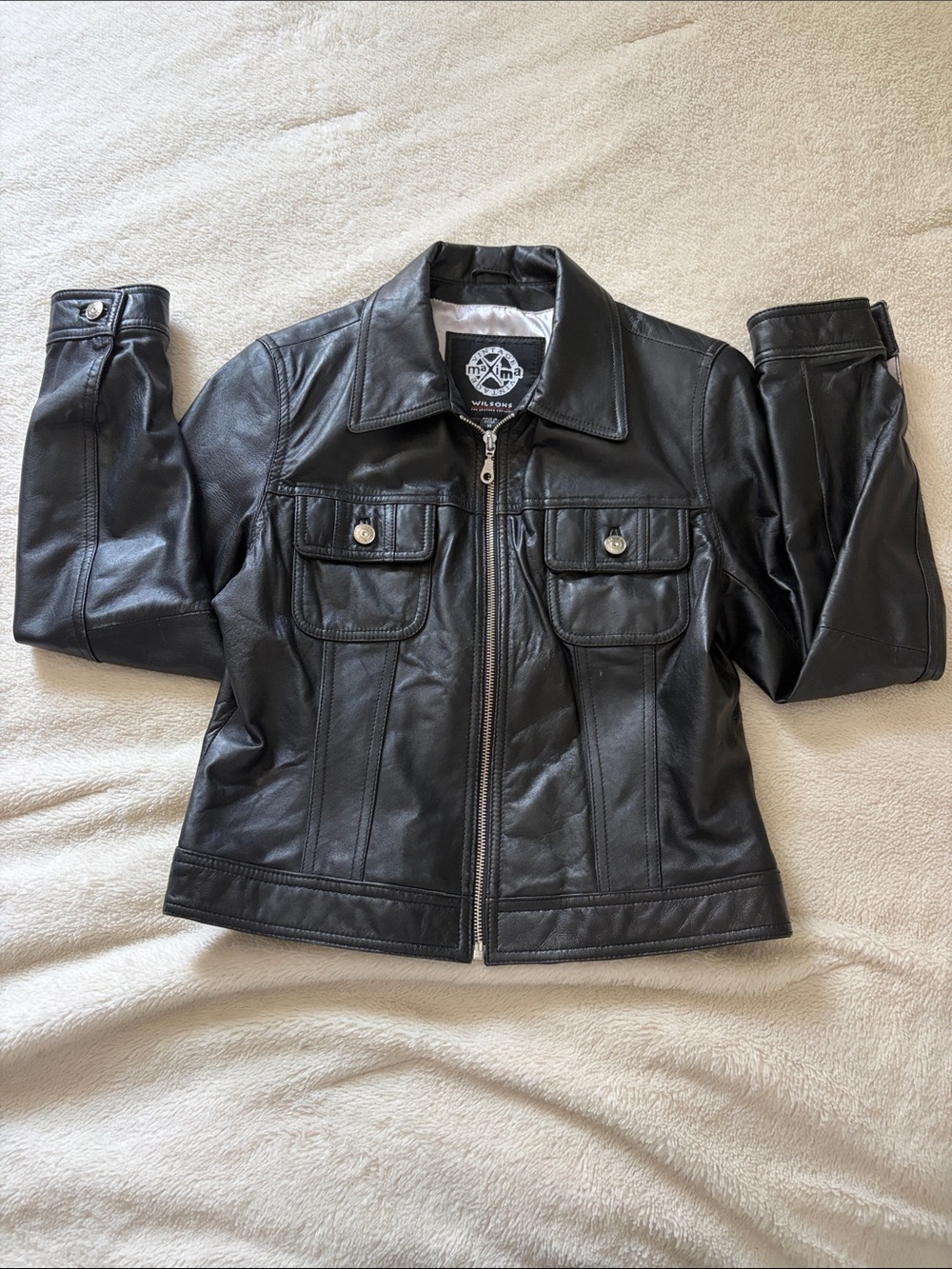 Wilson Leather Zip-Front Jacket m